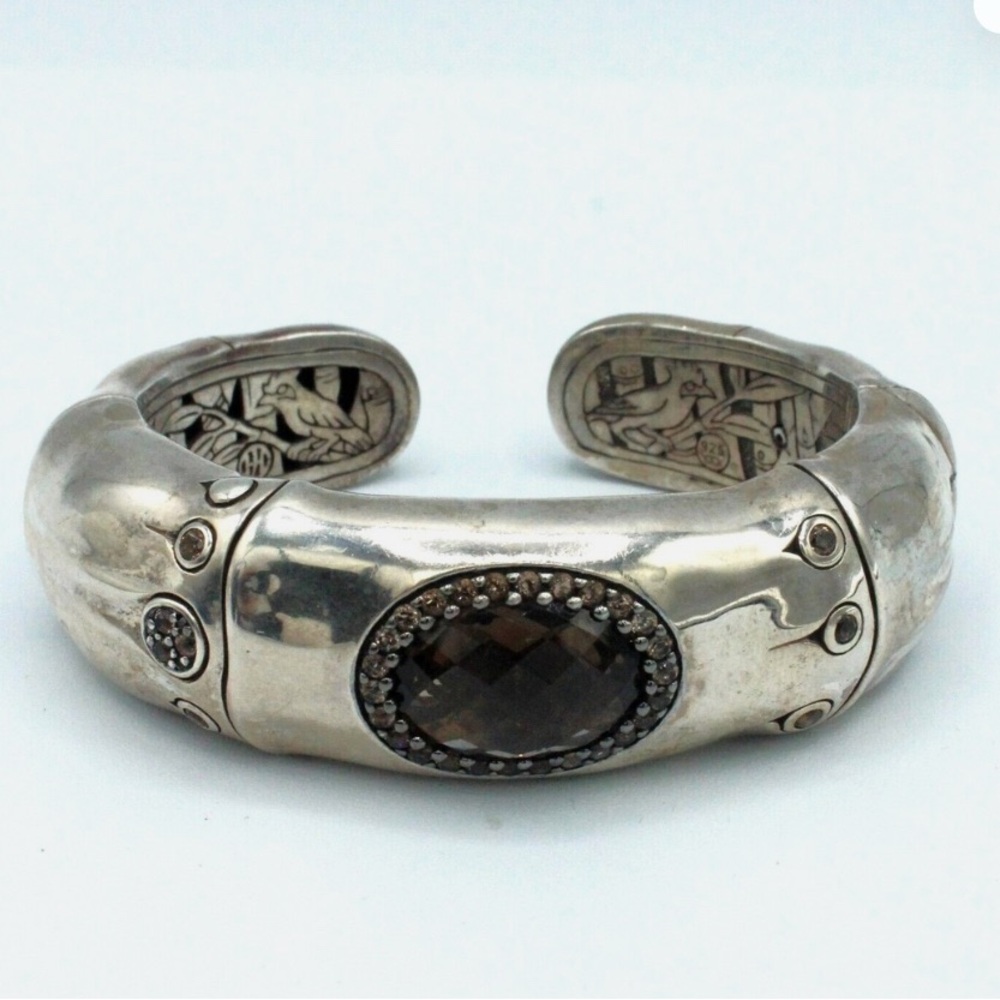 John Hardy Silver and Smoky Brown Topaz Cuff Bracelet GREAT PRICE!!!